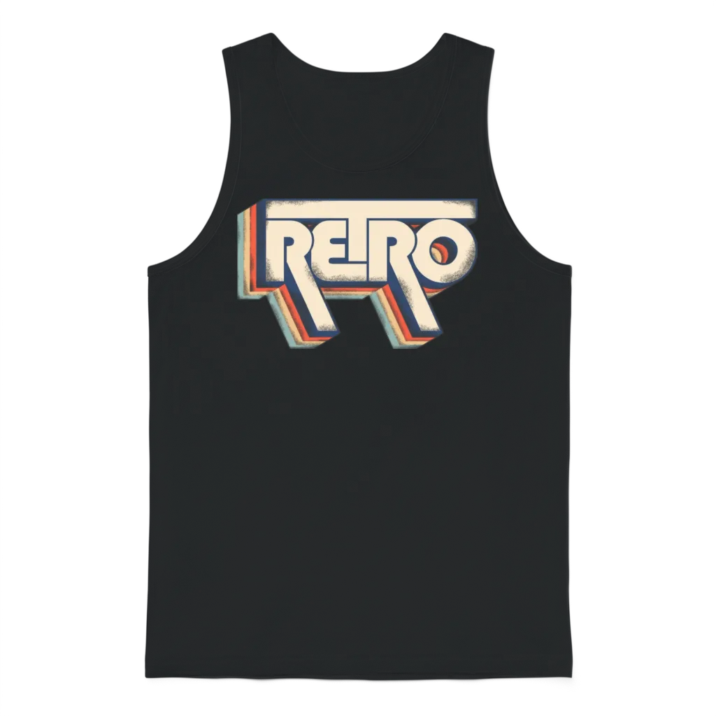 Retro Style Unisex Tank Top - Black