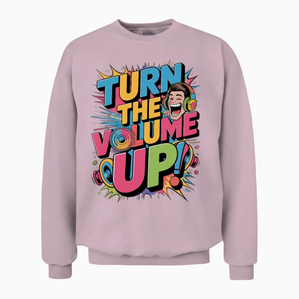 Zohran Mamdani, New York, Turn the Volume Up Unisex Sweatshirt in Light Pink