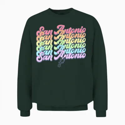 Nba San Antonio Spurs Rainbow Pride Stack Pastel Unisex Sweatshirt - Forest