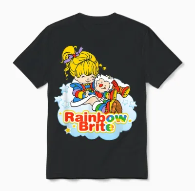 Rainbow Brite & Twink Best Friends Forever T-Shirt, White, S Unisex T-Shirt - Black