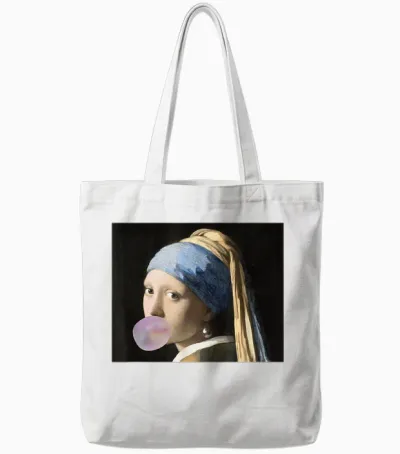 Fine Arts Vermeer Mädchen Mit Kaugummi Für Eine Kunsthacke Tote Bags - White