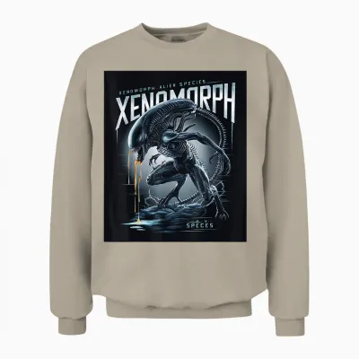 Movie Poster Alien 45th Anniversary Xenomorph 1979 in T-Shirt, Black, S Unisex Sweatshirt - Sand
