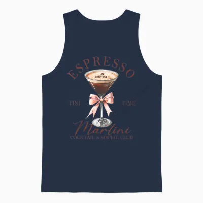 Womens Espresso Martini Social Club Drinking Cocktail Unisex Tank Top - Navy