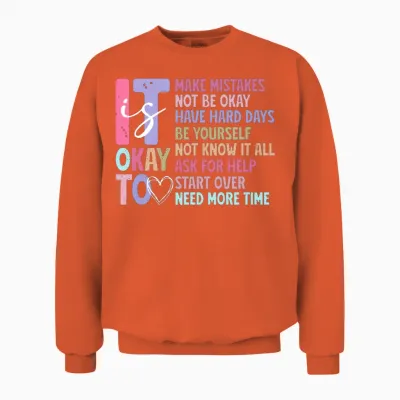 Mental Health Mental Health Mental Health Unisex Sweatshirt - Orange