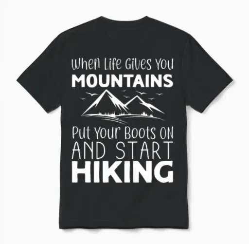 Start Hiking & Outdoors Gift Unisex T-Shirt in Black