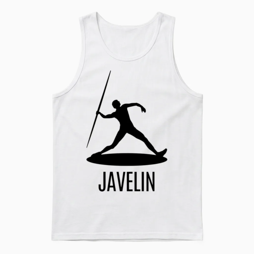 Javelin the Apex of Precision and Power Unisex Tank Top - White
