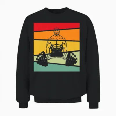 Body Building Retro Unisex Sweatshirt - Black