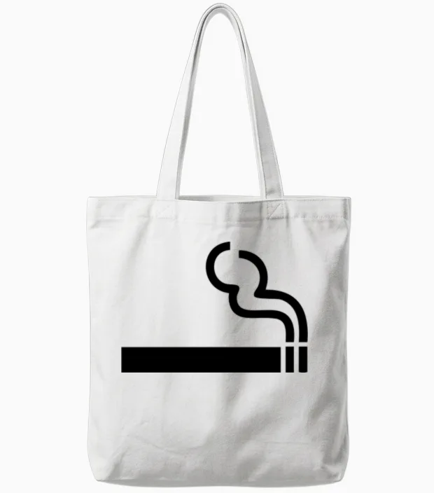Cigarette - Smoking Tote Bags in White