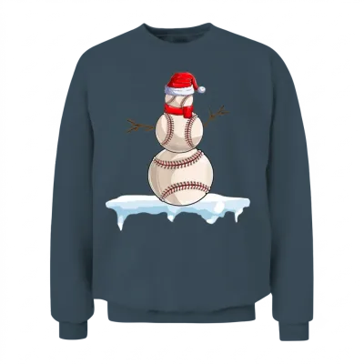 Funny Baseball Christmas Unisex Sweatshirt - Dark Heather