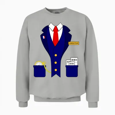 Costume Conducteur Train Locomotive Chemin De Fer Miniature T-Shirt Haut De Gamme Unisex Sweatshirt - Ash