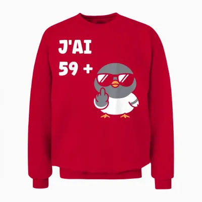 Blague J’ai 59 + 1 Drôle Anniversaire Pigeon Humour 60 Ans Unisex Sweatshirt - Red