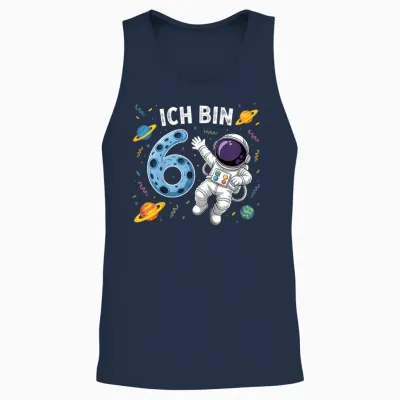 Ich Bin 6 Astronaut Sechster Geburtstag Unisex Tank Top - Navy