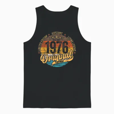 1976 Vintage Birthday Retro Vintage Men Women Gift Unisex Tank Top - Black