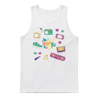 80s Retro Unisex Tank Top - White – 1
