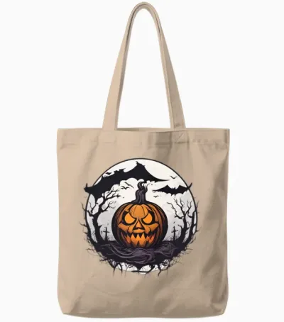 Halloween Event Design Tote Bags - Natural