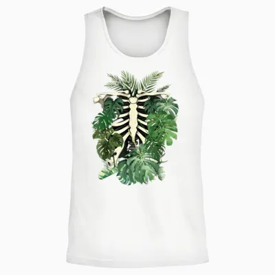 Skeleton Plant Body Monstera Leaf Plant Mom Gardening Woman Unisex Tank Top - White