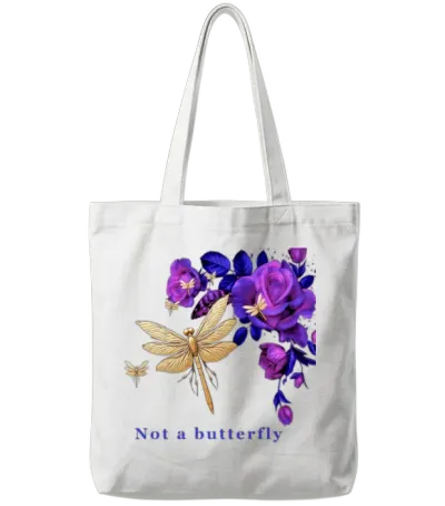 Not a Butterfly Tote Bags - White