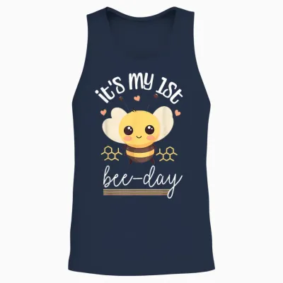 1. Geburtstag Biene, 1. Bienentag, Erste Geburtstagsparty Mädchen Unisex Tank Top - Navy