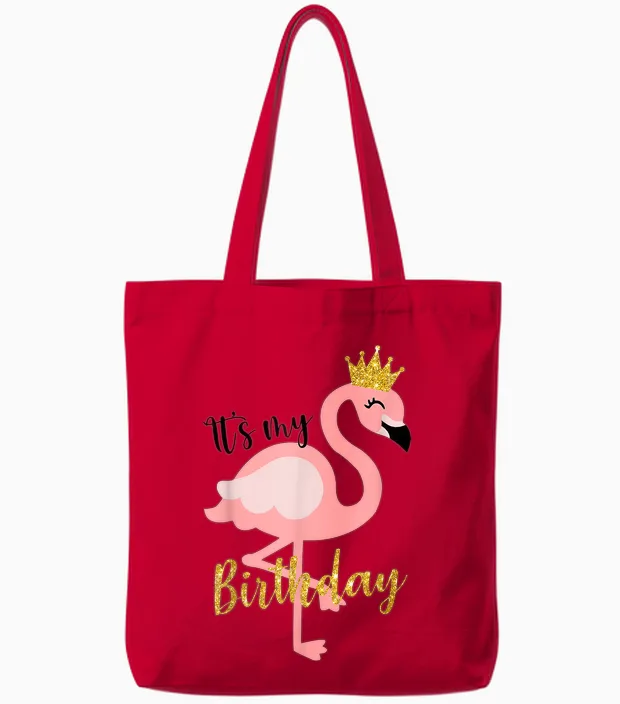 It's My the Birthday Princess Shirt, Flamingo, Für Mädchen, Kinder Tote Bags in Red