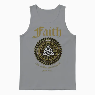 Faith Can Move Mountains Mark 11:23 Christian Unisex Tank Top - Sport Grey