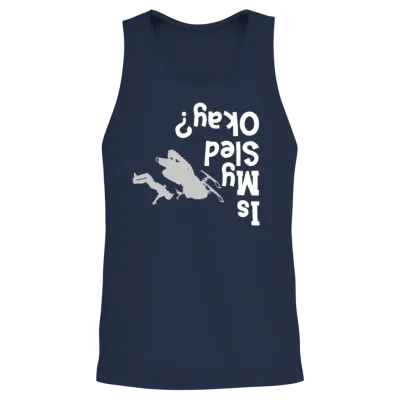 Funny Snowmobile Snowmobiling Rider Is My Sled Ok Unisex Tank Top - Navy