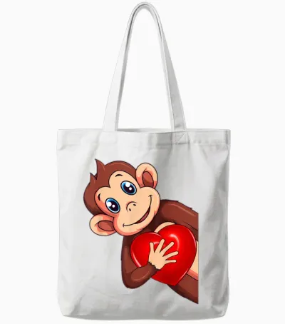 Affen äffchen Mädchen Kinder Damen Tote Bags - White