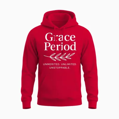 Grace Period-Unmerited. Unlimited. Unstoppable. Unisex Hoodie - Red