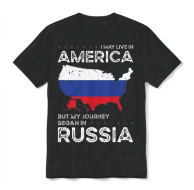 Born Russian Russia American Usa Citizenship Unisex T-Shirt - Black