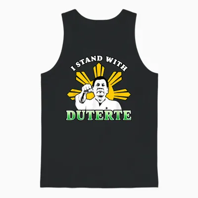 I Stand with Duterte Filipino Cry Against the Icc Green Unisex Tank Top - Black