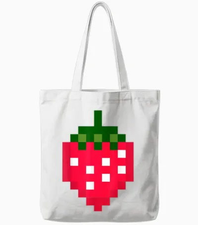 Pixel Strawberry 80s Video Game Halloween Costume Easy Group Tote Bags - White