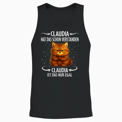 Claudia Hat Das Schon Verstanden Cat Funny Saying Unisex Tank Top - Black