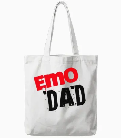 Emo Dad Band Shirt for Father Tote Bags - White