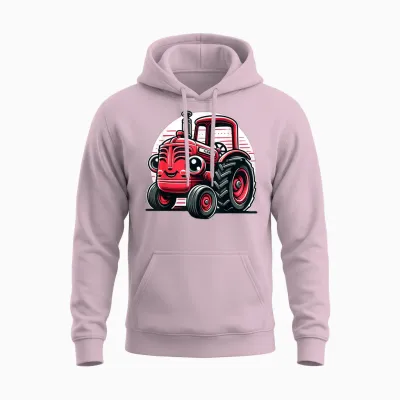 Kleiner Roter Traktor Für Kinder Unisex Hoodie - Light Pink