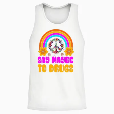 Funny Hippie Unisex Tank Top - White