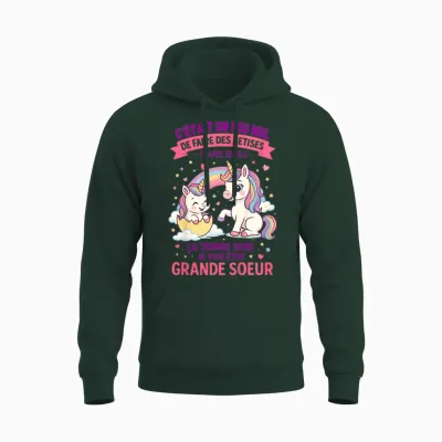 Child Announcement Pregnancy Big Sister Nonsense Future Big Sister Unisex Hoodie - Forest