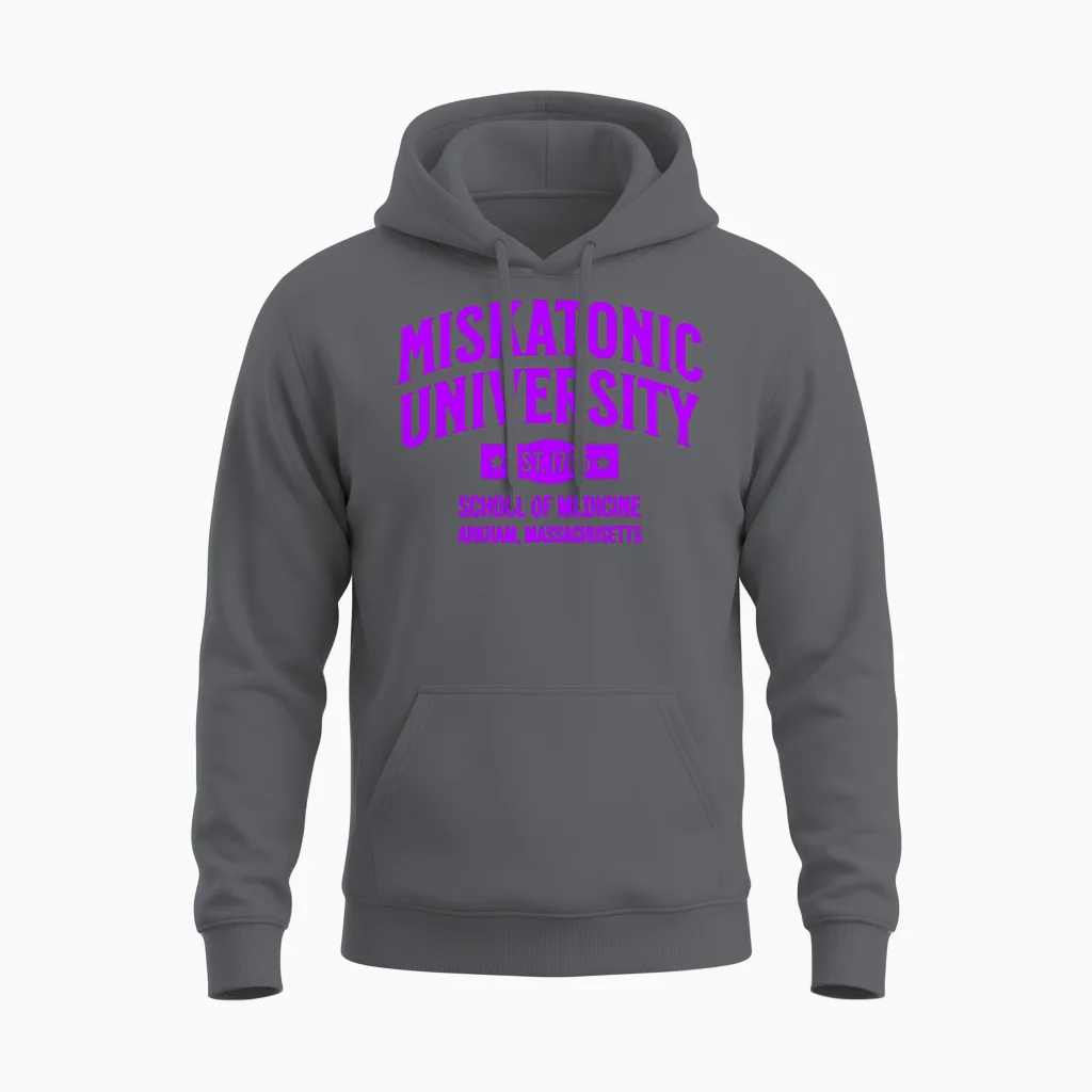 Miskatonic University School of Medicine Unisex Hoodie in Charcoal