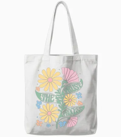 Trust the Process Tote Bags - White