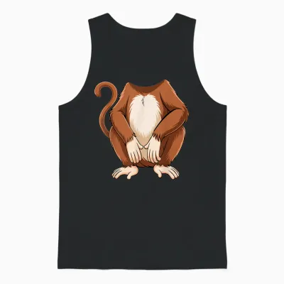 Affen-Shirt Für Erwachsene, Kinder, Herren, Damen, Braunes Affenkostüm Unisex Tank Top - Black
