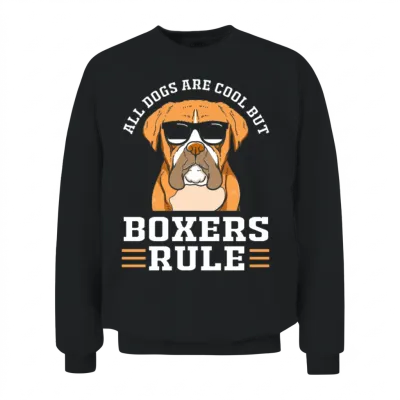 Dog Pun Funny Boxer Dog with Sunglasses Unisex Sweatshirt - Black