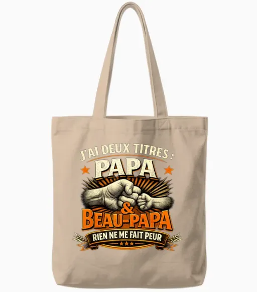 Gift Dad and Stepdad Original Humour Father's Day Christmas Tote Bags - Natural
