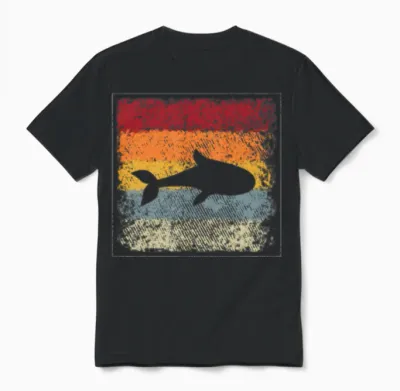 Fish Retro Unisex T-Shirt - Black