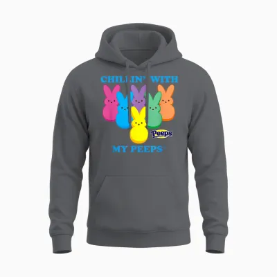 Peeps Easter Chillin' with My Peeps Sweet Squad Unisex Hoodie - Charcoal