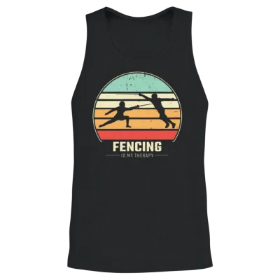 Fencing Retro Unisex Tank Top - Black