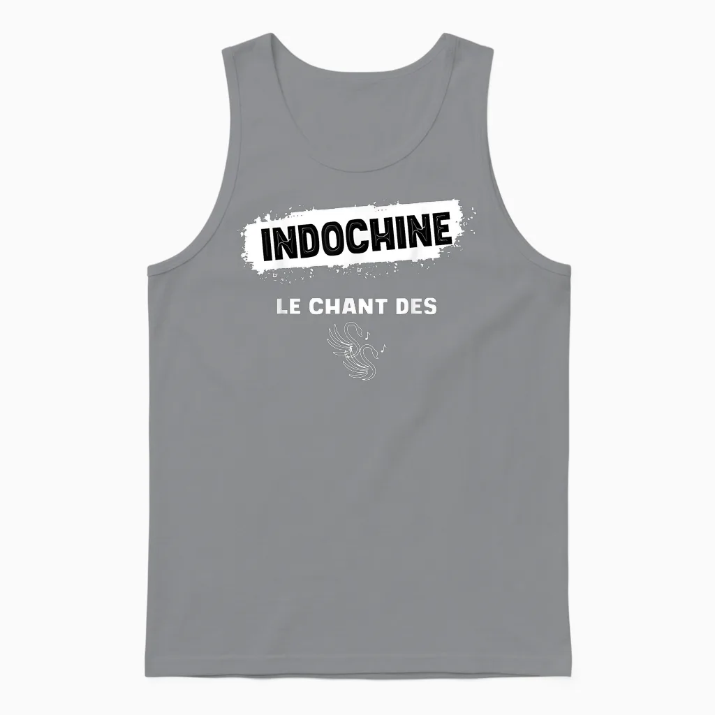 Indochine Swans Men Women and Children T-Shirt, Black, S Unisex Tank Top in Sport Grey