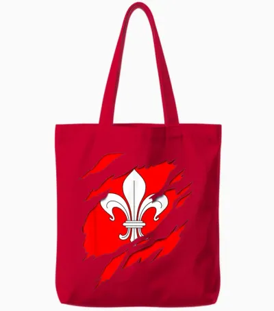 Flag Lille Coat of Arms Torn with 3d Effect. France Tote Bags - Red
