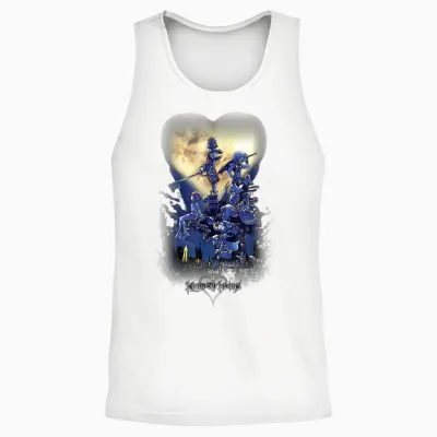 Disney Kingdom Hearts Group Shot Logo Unisex Tank Top - White