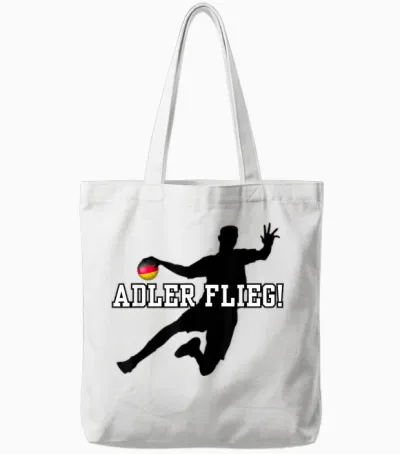 Adler Flieg Handball Fan Outfit T-Shirt, Gray Tote Bags - White