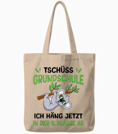 Schulkind Koala Tschüss Grundschule Häng in Der 5. Klasse Tote Bags - Natural