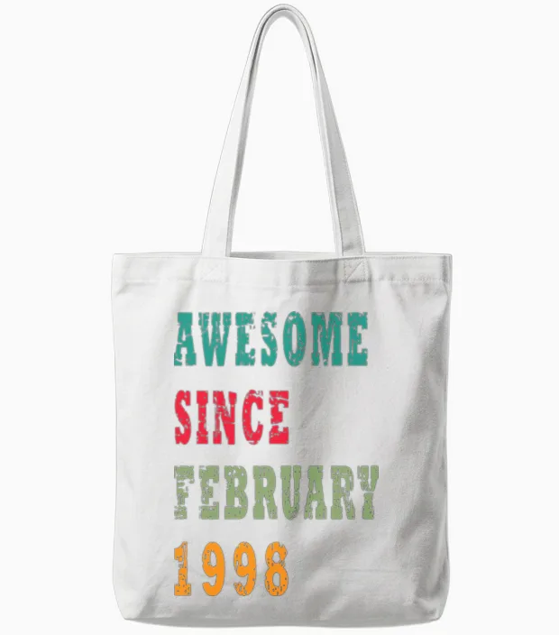 25 Years Old, Birth Saying Birthday Gift Tote Bags in White