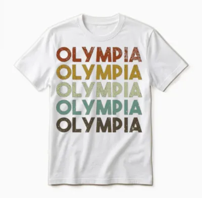 Retro Olympia Washington Unisex T-Shirt - White